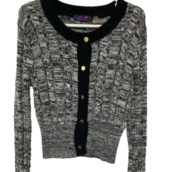 Girl’s Dex black &white cardigan size 6 - Picture 1 of 5